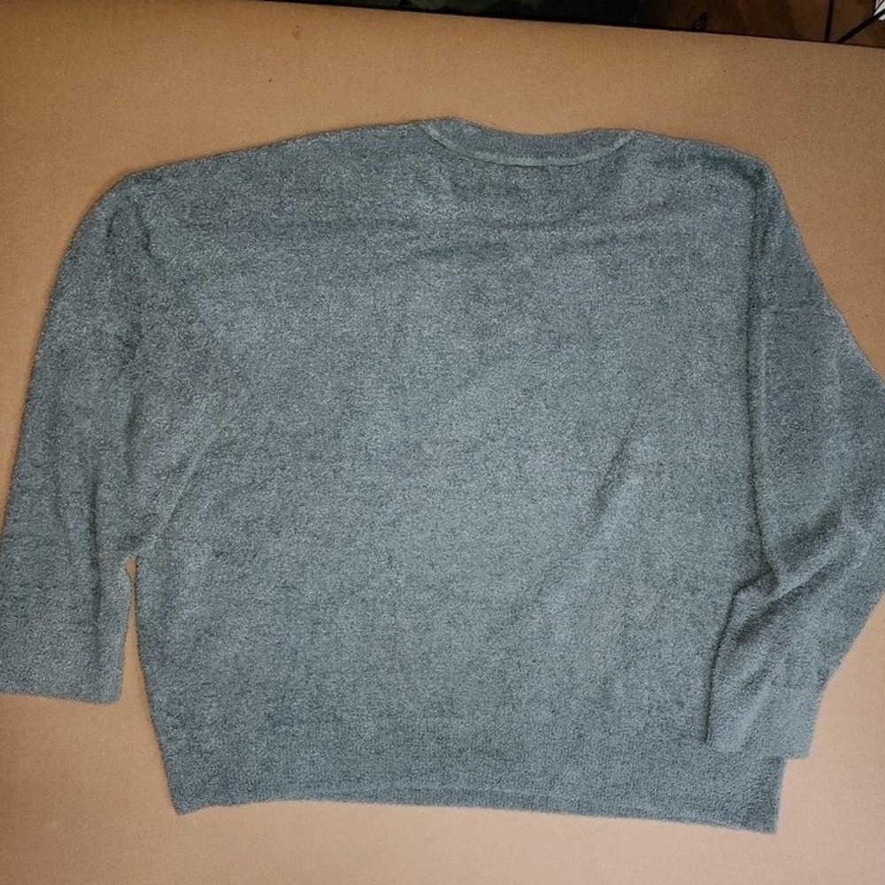 Barefoot Dreams 1X CozyChic Lite Gray Long Sleeve Crewneck Sweater Pullover c3